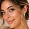 Oro Laminado Huggie Hoop, Gold Filled Style Cluster Design, with White Cubic Zirconia and White Micro Pave, Polished, Golden Finish, 02.267.0099.25