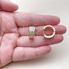 Oro Laminado Huggie Hoop, Gold Filled Style with White Cubic Zirconia, Polished, Golden Finish, 02.267.0100.16
