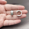 Rhodium Gold Filled Huggie Hoop, with White Cubic Zirconia, Polished, Rhodium Finish, 02.267.0100.5.16