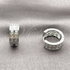 Rhodium Gold Filled Huggie Hoop, with White Cubic Zirconia, Polished, Rhodium Finish, 02.267.0100.5.16