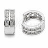 Rhodium Gold Filled Huggie Hoop, with White Cubic Zirconia, Polished, Rhodium Finish, 02.267.0100.5.16
