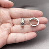 Rhodium Gold Filled Huggie Hoop, with Multicolor Cubic Zirconia, Polished, Rhodium Finish, 02.267.0100.9.16
