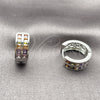 Rhodium Gold Filled Huggie Hoop, with Multicolor Cubic Zirconia, Polished, Rhodium Finish, 02.267.0100.9.16