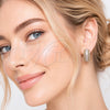 Oro Laminado Huggie Hoop, Gold Filled Style Baguette and Cluster Design, with White Cubic Zirconia, Polished, Golden Finish, 02.267.0101.22