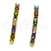 Oro Laminado Huggie Hoop, Gold Filled Style with Multicolor Cubic Zirconia, Polished, Golden Finish, 02.267.0102.25
