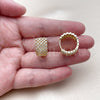 Oro Laminado Huggie Hoop, Gold Filled Style with White Cubic Zirconia, Polished, Golden Finish, 02.267.0104.20