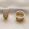 Oro Laminado Huggie Hoop, Gold Filled Style with White Cubic Zirconia, Polished, Golden Finish, 02.267.0104.20