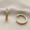 Oro Laminado Huggie Hoop, Gold Filled Style with White Micro Pave, Polished, Golden Finish, 02.267.0105.20