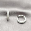 Rhodium Gold Filled Huggie Hoop, with White Micro Pave, Polished, Rhodium Finish, 02.267.0106.1.18 for wholesale, additional product view 4