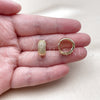Oro Laminado Huggie Hoop, Gold Filled Style with White Micro Pave, Polished, Golden Finish, 02.267.0108.16