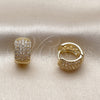 Oro Laminado Huggie Hoop, Gold Filled Style with White Cubic Zirconia, Polished, Golden Finish, 02.267.0069.1.15