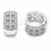 Rhodium Gold Filled Huggie Hoop, with Amethyst and White Cubic Zirconia, Polished, Rhodium Finish, 02.267.0069.10.15