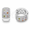 Rhodium Gold Filled Huggie Hoop, with Multicolor and White Cubic Zirconia, Polished, Rhodium Finish, 02.267.0069.11.15