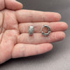 Rhodium Gold Filled Huggie Hoop, with White Micro Pave, Polished, Rhodium Finish, 02.267.0110.1.15