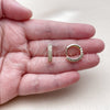 Oro Laminado Huggie Hoop, Gold Filled Style with White Cubic Zirconia, Polished, Golden Finish, 02.267.0112.15