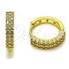 Oro Laminado Huggie Hoop, Gold Filled Style with White Cubic Zirconia, Polished, Golden Finish, 02.267.0112.15