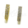 Oro Laminado Huggie Hoop, Gold Filled Style with White Cubic Zirconia, Polished, Golden Finish, 02.267.0112.15