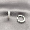 Rhodium Gold Filled Huggie Hoop, with White Cubic Zirconia, Polished, Rhodium Finish, 02.267.0112.1.15