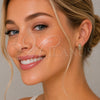 Oro Laminado Huggie Hoop, Gold Filled Style with White Micro Pave, Polished, Golden Finish, 02.267.0113.14