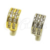 Oro Laminado Huggie Hoop, Gold Filled Style with White Cubic Zirconia, Polished, Golden Finish, 02.267.0114.14