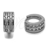 Rhodium Gold Filled Huggie Hoop, with White Cubic Zirconia, Polished, Rhodium Finish, 02.267.0114.1.14