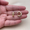 Oro Laminado Huggie Hoop, Gold Filled Style with White Micro Pave, Polished, Golden Finish, 02.267.0116.15