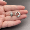 Rhodium Gold Filled Huggie Hoop, with White Micro Pave, Polished, Rhodium Finish, 02.267.0116.1.15