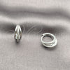 Rhodium Gold Filled Huggie Hoop, with White Micro Pave, Polished, Rhodium Finish, 02.267.0116.1.15