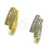 Oro Laminado Huggie Hoop, Gold Filled Style with White Cubic Zirconia, Polished, Golden Finish, 02.267.0117.15