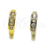 Oro Laminado Huggie Hoop, Gold Filled Style with White Cubic Zirconia, Polished, Golden Finish, 02.267.0118.15