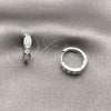 Rhodium Gold Filled Huggie Hoop, with White Cubic Zirconia, Polished, Rhodium Finish, 02.267.0118.1.15