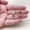 Oro Laminado Huggie Hoop, Gold Filled Style with White Micro Pave, Polished, Golden Finish, 02.267.0119.15