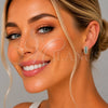 Oro Laminado Huggie Hoop, Gold Filled Style with Turquoise and White Micro Pave, Polished, Golden Finish, 02.267.0119.5.15