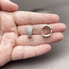 Rhodium Gold Filled Huggie Hoop, with White Micro Pave, Polished, Rhodium Finish, 02.267.0119.7.15