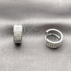 Rhodium Gold Filled Huggie Hoop, with White Micro Pave, Polished, Rhodium Finish, 02.267.0119.7.15