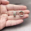 Rhodium Gold Filled Huggie Hoop, with Garnet and White Micro Pave, Polished, Rhodium Finish, 02.267.0119.8.15