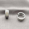 Rhodium Gold Filled Huggie Hoop, with Multicolor and White Micro Pave, Polished, Rhodium Finish, 02.267.0119.13.15