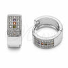 Rhodium Gold Filled Huggie Hoop, with Multicolor and White Micro Pave, Polished, Rhodium Finish, 02.267.0119.13.15