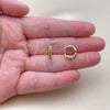 Oro Laminado Huggie Hoop, Gold Filled Style with Green Micro Pave, Polished, Golden Finish, 02.267.0120.1.12