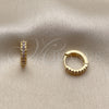Oro Laminado Huggie Hoop, Gold Filled Style with Amethyst Micro Pave, Polished, Golden Finish, 02.267.0120.3.12
