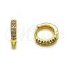 Oro Laminado Huggie Hoop, Gold Filled Style with Amethyst Micro Pave, Polished, Golden Finish, 02.267.0120.3.12