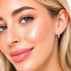 Rhodium Gold Filled Huggie Hoop, with White Micro Pave, Polished, Rhodium Finish, 02.267.0120.5.12