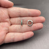 Rhodium Gold Filled Huggie Hoop, with Green Micro Pave, Polished, Rhodium Finish, 02.267.0120.6.12