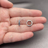 Rhodium Gold Filled Huggie Hoop, with Sapphire Blue Micro Pave, Polished, Rhodium Finish, 02.267.0120.7.12