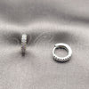 Rhodium Gold Filled Huggie Hoop, with Amethyst Micro Pave, Polished, Rhodium Finish, 02.267.0120.8.12
