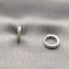 Rhodium Gold Filled Huggie Hoop, with Multicolor Micro Pave, Polished, Rhodium Finish, 02.267.0120.9.12
