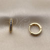 Oro Laminado Huggie Hoop, Gold Filled Style with Sapphire Blue Micro Pave, Polished, Golden Finish, 02.267.0120.2.14