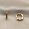 Oro Laminado Huggie Hoop, Gold Filled Style with Multicolor Micro Pave, Polished, Golden Finish, 02.267.0120.4.14