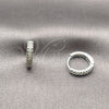 Rhodium Gold Filled Huggie Hoop, with White Micro Pave, Polished, Rhodium Finish, 02.267.0120.5.14