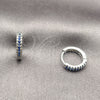 Rhodium Gold Filled Huggie Hoop, with Sapphire Blue Micro Pave, Polished, Rhodium Finish, 02.267.0120.7.14 for wholesale, additional product view 4